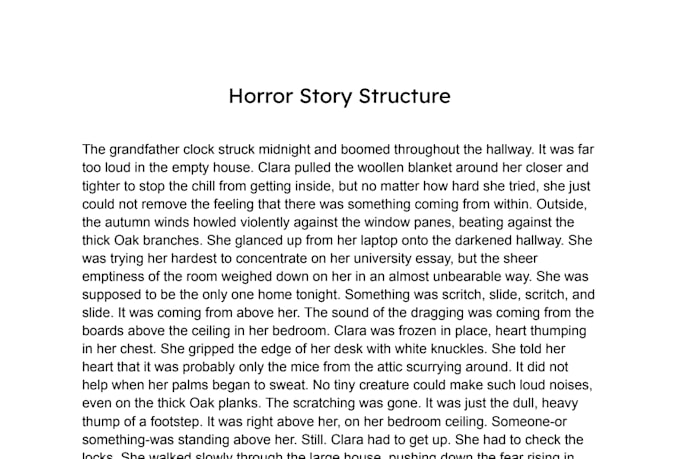 ghostwrite a horror story or psychological thriller